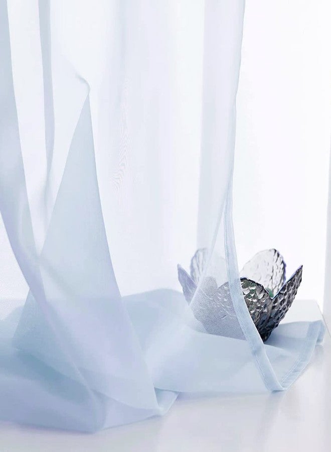 TOAVA DECO Baby Blue Sheer Curtains 84 Inches Long for Bedroom Rod Pocket Sheer Voile Curtains Panels Light Filtering Blue Sheer Drapes for Windows/Living Room/Boys/Kids Room 52x84 2 Panels - Image 5